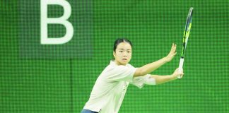 Alexandra Eala trains ahead of her 2026 Asian Games campaign. POC MEDIA POOL