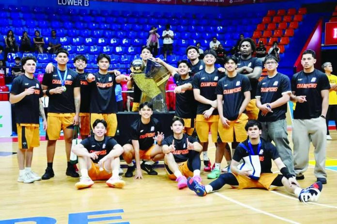 sports_UST_copy_compressed_resized University of Santo Tomas Growling Tigers celebrate their Pinoyliga The Big Dance championship after routing Centro Escolar University Scorpions, 81-60, in the title game. PHOTO COURTESY OF TOMASINO WEB