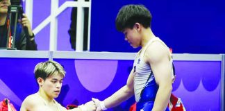 Brothers Carlos and Eldrew Yulo both advanced to the men’s floor exercise final of the 20th Asian Games in Nagoya, Japan, while Carlos also qualified in the vault and parallel bars. POC MEDIA POOL