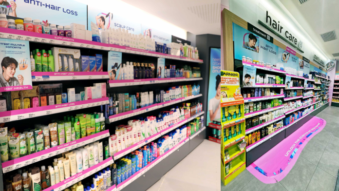 watsons Watsons’ Hair Health Zone features dedicated sections for Scalp Care, Anti-Hair Loss, and Anti-Dandruff solutions.