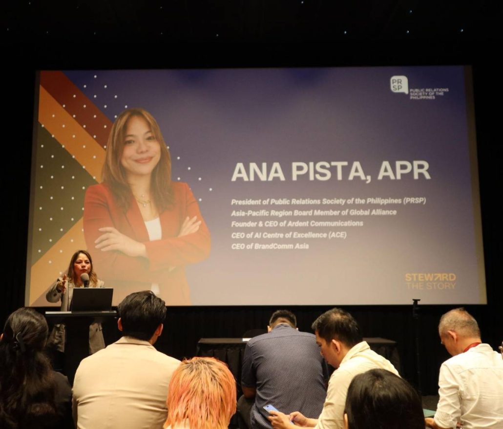 PRSP President Ana Pista, APR, delivers her address on empowering regional public relations practitioners during the launch of the Visayas Regional Network in Cebu City.