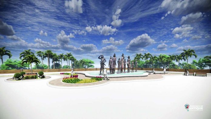 Antique_marker_copy_compressed_resized A rendering by the Antique Provincial Engineer’s Office shows the proposed new site of the “First Malayan Settlement” historical marker at the Malandog River Esplanade in Barangay Malandog, Hamtic. PROVINCE OF ANTIQUE PHOTO