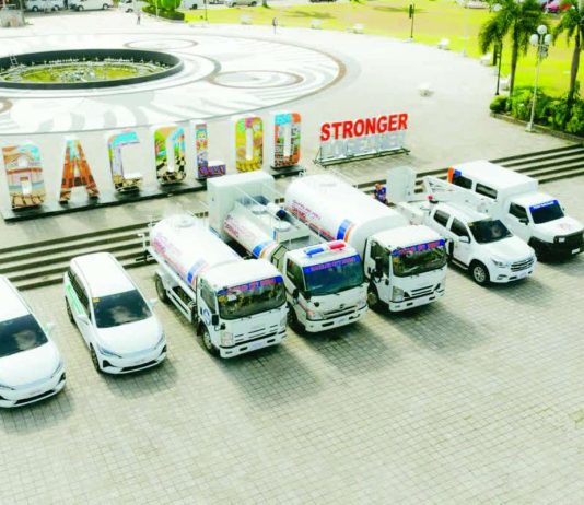 The seven newly acquired vehicles of the Bacolod City Government are lined up at the Bacolod City Government Center grounds following their blessing ceremony on October 26, 2026. The units will support emergency response, environmental management, public employment services and other city government operations. BCCO-PIO PHOTO