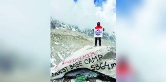 Capisnon mountaineer Ace Ar B. Dapat stands at Everest Base Camp in Nepal on October 4, 2026, after seven days of trekking through the rugged Khumbu region. Five days later, Dapat reached the 6,189-meter summit of Island Peak, marking a milestone for the 37-year-old climber from Pontevedra, Capiz.  PHOTO COURTESY OF ACE AR B. DAPAT FB
