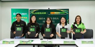 Palawan Group Synergizes with LANDBANK and DSWD for Seamless Financial Aid Distribution From left to right: Karlo Enrico Amurao, Key Accounts Supervisor of Palawan; Missy Baldemor, Head of Palawan for Business; Virginia C. Limbo, Head of the Southwest Luzon Branches Group for LandBank; Rosemarie Atienza, Head of the Southeast Luzon Branches Group for LandBank; Lizza Mae F. Camposano, Head of the Calapan Branch for LandBank