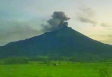 A sped-up footage captured by the Mansalanao, Upper Pantao and Canlaon City observation stations shows Kanlaon Volcano emitting ash at 5:15 a.m. on Oct. 11, 2026. The grayish plume rose about 600 meters above the summit crater and drifted generally west. PHIVOLCS maintains Alert Level 2 over the volcano. PHIVOLCS-DOST