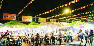 Food stalls at the Bacolod City Public Plaza and Bacolod City Government Center Grounds drew festivalgoers during the 2026 MassKara Festival, generating a combined P21.5 million in sales from October 1 to 18, up 26.1 percent from last year. BACOLOD GUGMA FOUNDATION PHOTO