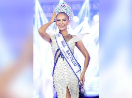 Newly crowned Miss Bacolod MassKara 2026 Macy Alaine E. Albarico, representing Barangay Singcang-Airport, celebrates her victory after besting 14 other candidates during the pageant night at STI West Negros University in Bacolod City on October 11. Albarico also won the Miss Congeniality award. CESAR JOLITO III PHOTO