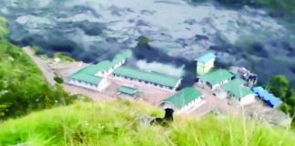 Flashfloods devastate this building complex in Nepal. BBC