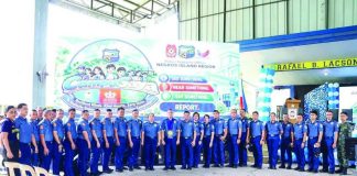 PRO-NIR personnel take part in the launch of the CAMPUSAYA initiative at Rafael B. Lacson Memorial High School in Talisay City, Negros Occidental, on October 23, 2026. The campaign seeks to prevent school violence, combat bullying and online threats, and promote safer and more supportive learning environments through stronger cooperation among police, schools, parents, and communities. CESAR JOLITO III PHOTO
