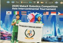 THE PROMISE OF ISLAND TALENT: How Semirara’s schools cultivate students who can compete on the world stage Mark Jacob O. Antonio and Gwen Astrid C. Lozada were among the Philippine student delegates to the 2026 MakeX Robotics Competition – Asia Intercontinental Tournament in Bangkok, Thailand. PHOTO COURTESY OF DIVINE WORD SCHOOL OF SEMIRARA ISLAND, INC.