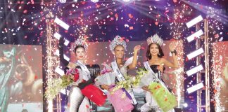 (From left) First runner-up Julie Mikayla Borja, Miss Bacolod MassKara 2026 Macy Alaine Albarico, and second runner-up Ma. Zonora Ellyssa Curaza. CESAR JOLITO III PHOTO