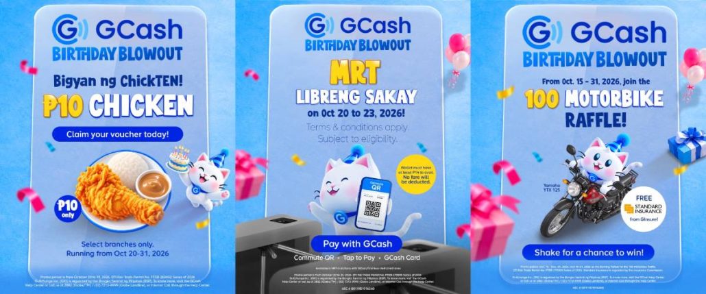 Bringing iconic Filipino birthday traditions to life, GCash treats users to ₱10 chicken (pakain), free MRT rides (palibre), and a 100-motorbike raffle (pamigay) as part of GCash birthday celebration.