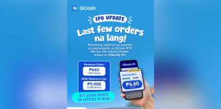 Last few orders left for GCash shares starting at ₱660 (₱6.60 per share)!