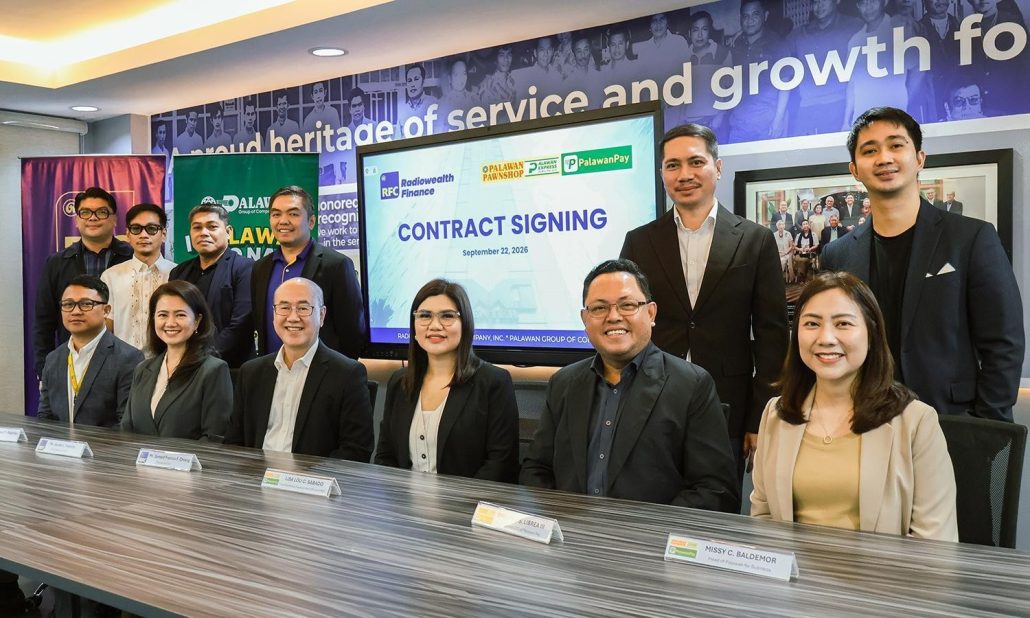 Executives from the Palawan Group of Companies and Radiowealth Finance Company formalize their partnership to expand access to loan disbursement and payment services for more Filipinos