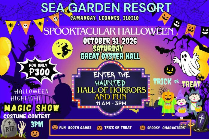 sea_garden_compressed_resized Sea Garden Resort in Barangay Camangay, Leganes, Iloilo is hosting a Halloween event on Saturday, October 31, 2026, featuring a Haunted Hall, booth games, costume contest, and a magic show.
