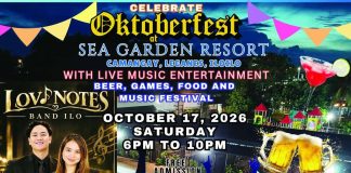 Sea Garden Resort to host Oktoberfest to boost leisure tourism in Leganes Celebrate Oktoberfest at Sea Garden Resort in Camangay, Leganes, Iloilo on Saturday, October 17, 2026. Enjoy free admission, live music, food, drinks, games, and night swimming at the Seaside Infinity Pool.