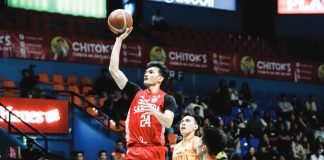 San Beda University Red Lions’ Aldous Torculas attempts a one-handed shot against Mapua University Cardinals during their NCAA Season 102 men’s basketball encounter. NCAA