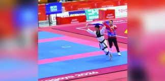 Jeus Gabriel Derick Yape celebrates after capturing the mixed individual virtual taekwondo gold medal at the 2026 Asian Games in Japan. POC MEDIA POOL