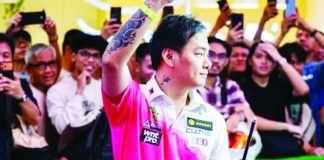 HISTORIC TRIUMPH. Bacolod City-native Johann “Bad Koi” Chua celebrates his historic victory in the 2026 Philippines Open Pool Championship after defeating fellow Filipino Anton Raga, 11-9, in the championship match at Gateway Mall in Quezon City. MATCHROOM POOL PHOTO