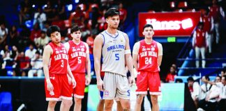 Arellano University Chiefs’ Sebastian Valencia delivers the game-winning basket with 13 seconds remaining to seal a thrilling 56-55 victory over San Beda University Red Lions in the NCAA Season 102 men’s basketball tournament. NCAA