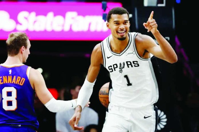 San Antonio Spurs superstar Victor Wembanyama enters the 2026-27 NBA season as the overwhelming favorite to win the Most Valuable Player award, according to the league’s annual general managers survey. RONALD CORTES/AFP