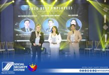 (From left) Dr. Jose Noriel A. Fabroa, Medical Specialist II of the Medical Operations Department; Levana M. Langgaman, Corporate Executive Officer II of the Branch Accounting Department; and Jetro O. Taniegra, Human Resource Specialist of the Performance Management and Employee Relations Department